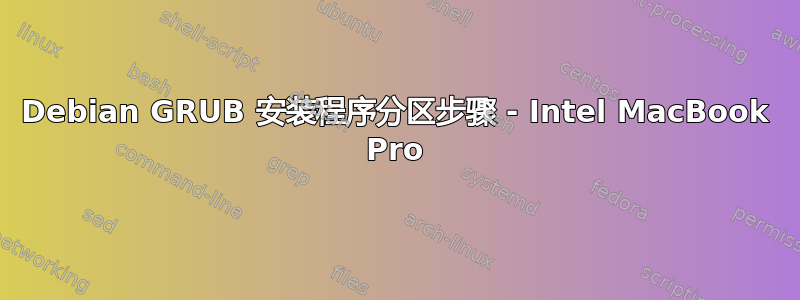 Debian GRUB 安装程序分区步骤 - Intel MacBook Pro