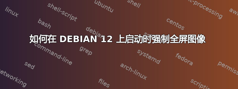 如何在 DEBIAN 12 上启动时强制全屏图像