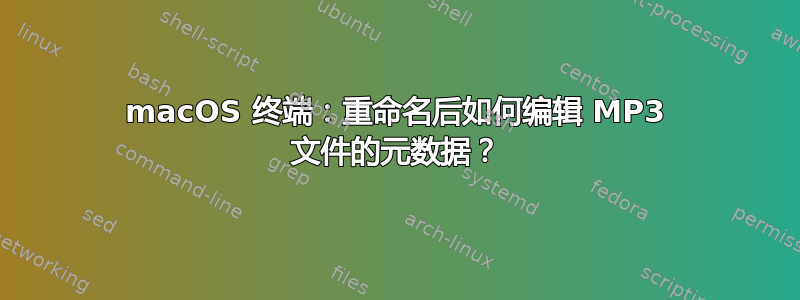 macOS 终端：重命名后如何编辑 MP3 文件的元数据？