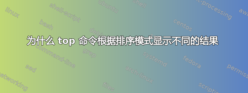 为什么 top 命令根据排序模式显示不同的结果