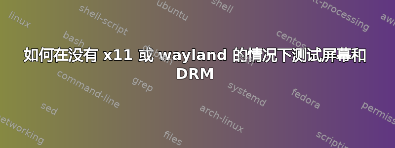 如何在没有 x11 或 wayland 的情况下测试屏幕和 DRM