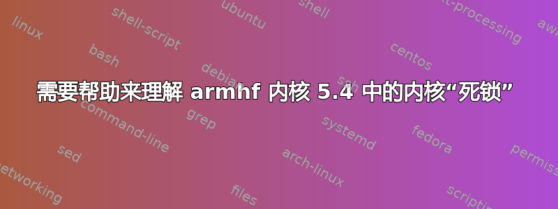 需要帮助来理解 armhf 内核 5.4 中的内核“死锁”