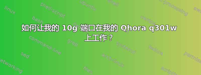 如何让我的 10g 端口在我的 Qhora q301w 上工作？