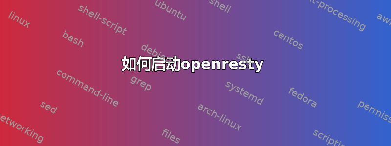 如何启动openresty