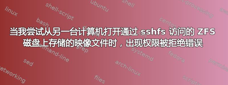 当我尝试从另一台计算机打开通过 sshfs 访问的 ZFS 磁盘上存储的映像文件时，出现权限被拒绝错误