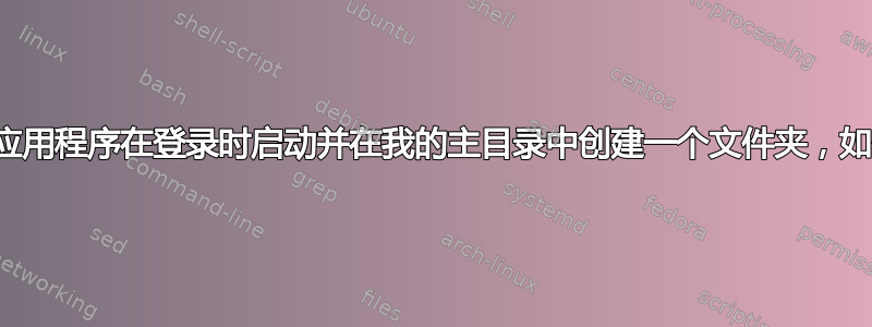 我以为我删除的应用程序在登录时启动并在我的主目录中创建一个文件夹，如何停止此操作？