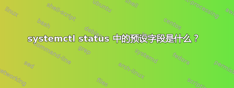 systemctl status 中的预设字段是什么？ 