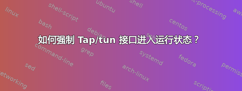 如何强制 Tap/tun 接口进入运行状态？