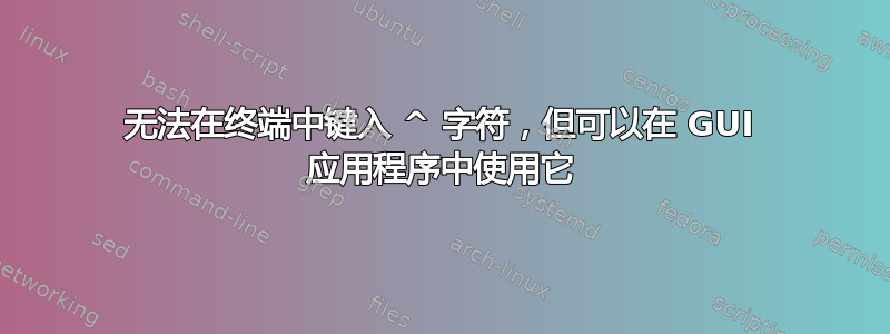 无法在终端中键入 ^ 字符，但可以在 GUI 应用程序中使用它