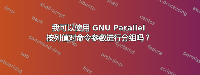 我可以使用 GNU Parallel 按列值对命令参数进行分组吗？