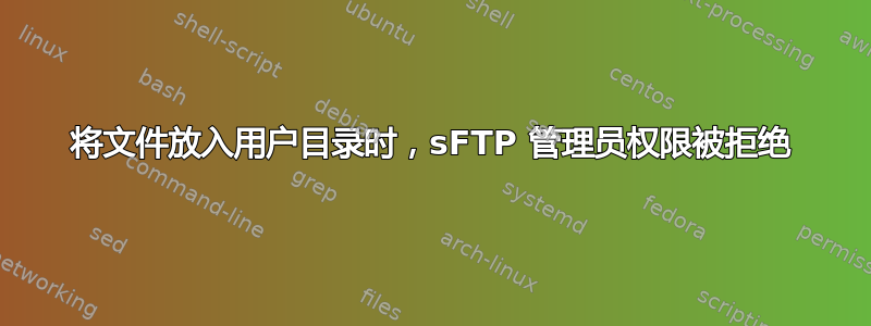 将文件放入用户目录时，sFTP 管理员权限被拒绝