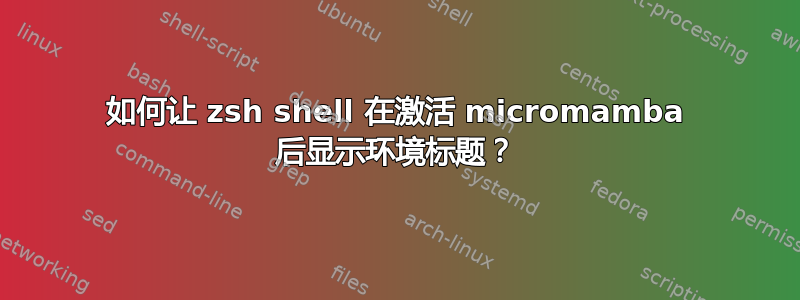 如何让 zsh shell 在激活 micromamba 后显示环境标题？