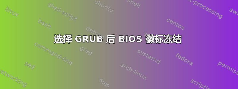 选择 GRUB 后 BIOS 徽标冻结