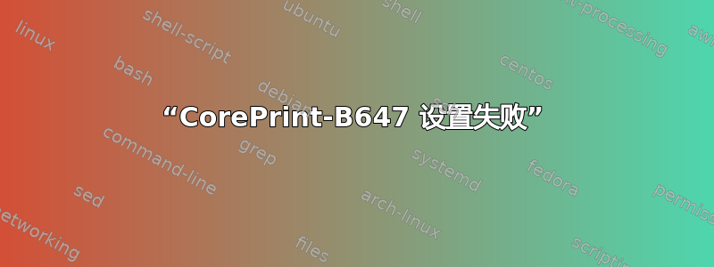 “CorePrint-B647 设置失败”