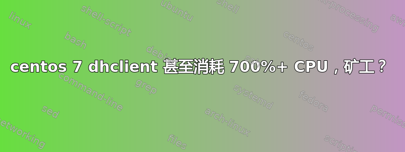 centos 7 dhclient 甚至消耗 700%+ CPU，矿工？