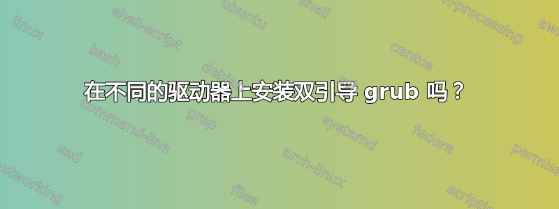 在不同的驱动器上安装双引导 grub 吗？