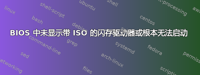 BIOS 中未显示带 ISO 的闪存驱动器或根本无法启动