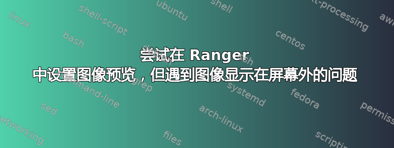 尝试在 Ranger 中设置图像预览，但遇到图像显示在屏幕外的问题