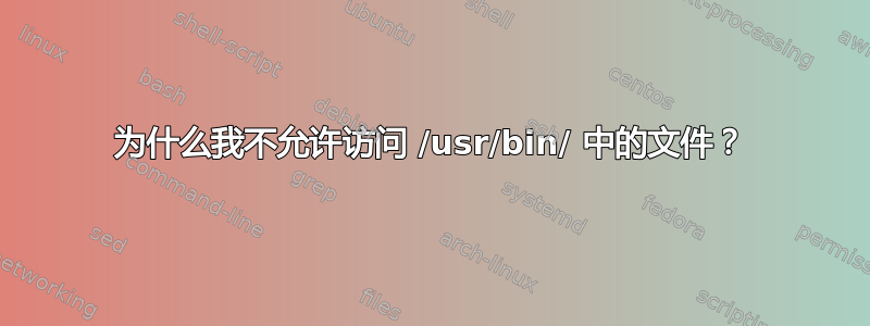 为什么我不允许访问 /usr/bin/ 中的文件？