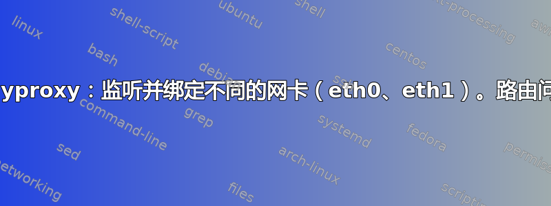 Tinyproxy：监听并绑定不同的网卡（eth0、eth1）。路由问题