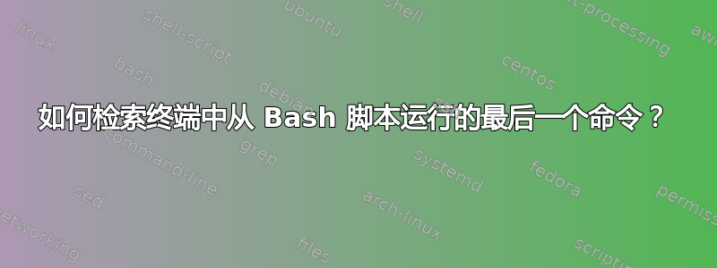 如何检索终端中从 Bash 脚本运行的最后一个命令？