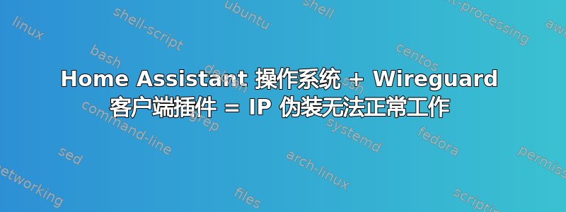 Home Assistant 操作系统 + Wireguard 客户端插件 = IP 伪装无法正常工作