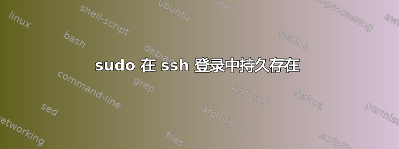 sudo 在 ssh 登录中持久存在