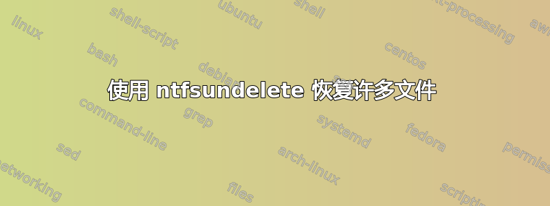 使用 ntfsundelete 恢复许多文件