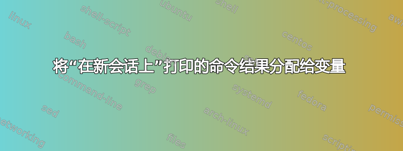 将“在新会话上”打印的命令结果分配给变量