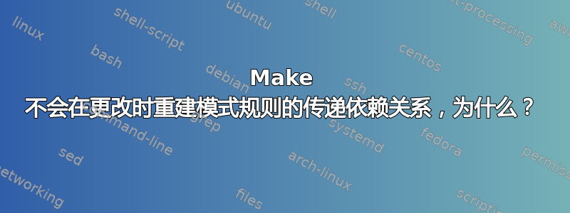 Make 不会在更改时重建模式规则的传递依赖关系，为什么？