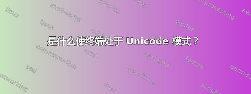 是什么使终端处于 Unicode 模式？