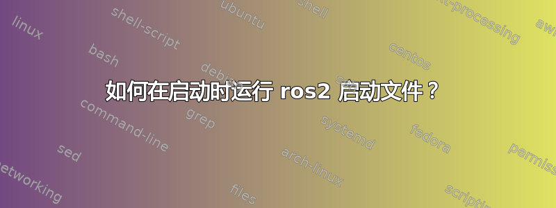 如何在启动时运行 ros2 启动文件？