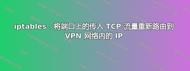 iptables：将端口上的传入 TCP 流量重新路由到 VPN 网络内的 IP