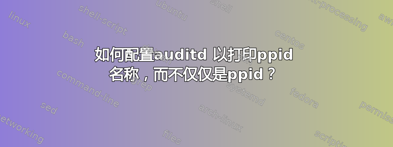 如何配置auditd 以打印ppid 名称，而不仅仅是ppid？