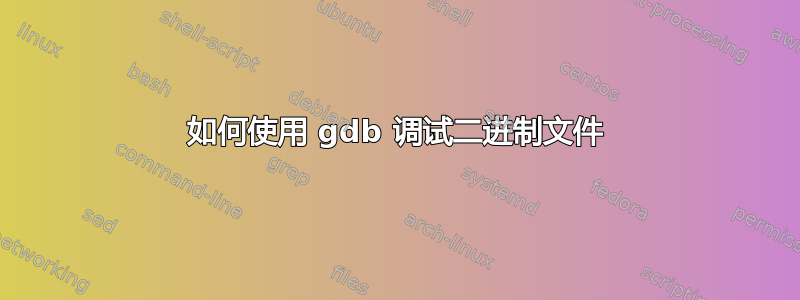 如何使用 gdb 调试二进制文件