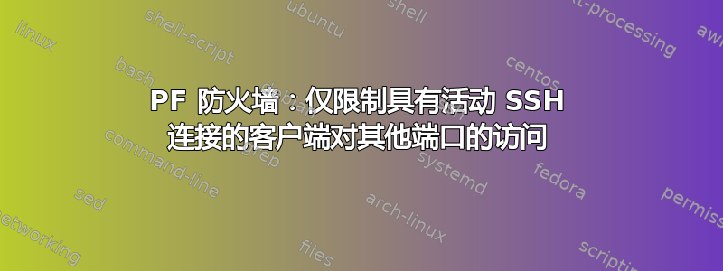 PF 防火墙：仅限制具有活动 SSH 连接的客户端对其他端口的访问