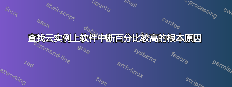 查找云实例上软件中断百分比较高的根本原因