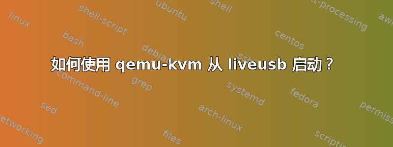 如何使用 qemu-kvm 从 liveusb 启动？