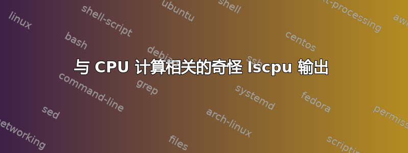 与 CPU 计算相关的奇怪 lscpu 输出