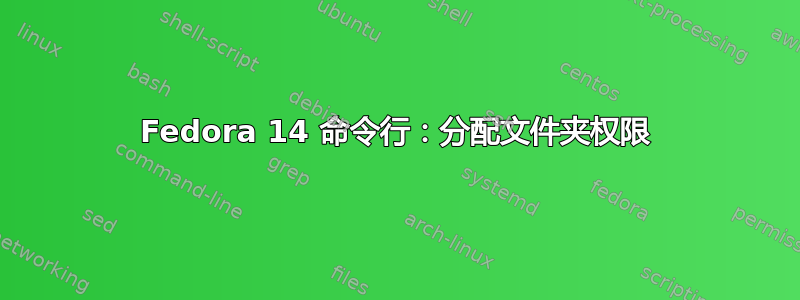 Fedora 14 命令行：分配文件夹权限