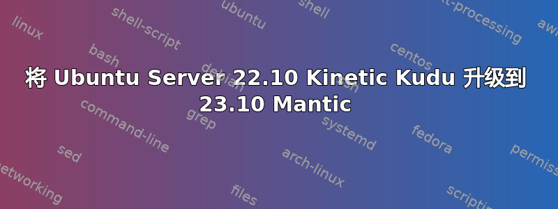 将 Ubuntu Server 22.10 Kinetic Kudu 升级到 23.10 Mantic