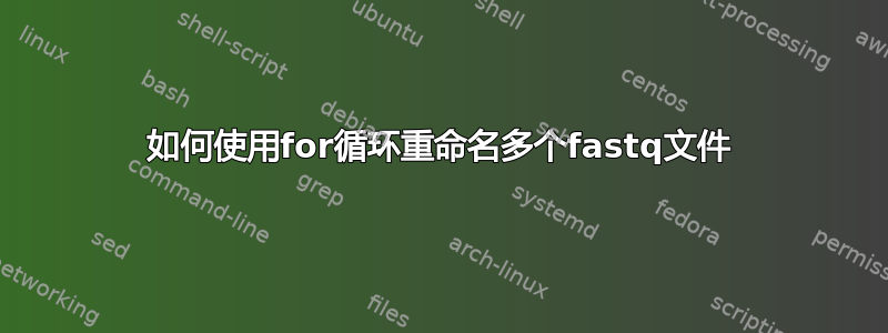 如何使用for循环重命名多个fastq文件