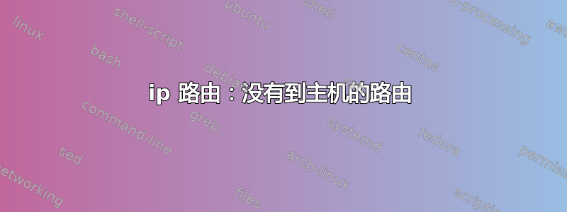 ip 路由：没有到主机的路由