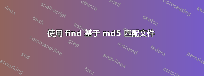 使用 find 基于 md5 匹配文件