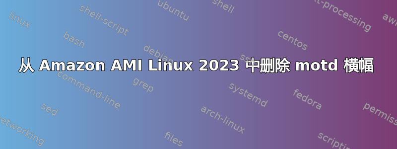 从 Amazon AMI Linux 2023 中删除 motd 横幅