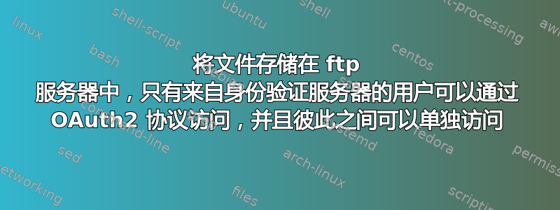 将文件存储在 ftp 服务器中，只有来自身份验证服务器的用户可以通过 OAuth2 协议访问，并且彼此之间可以单独访问