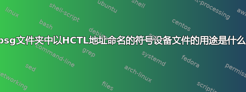 bsg文件夹中以HCTL地址命名的符号设备文件的用途是什么