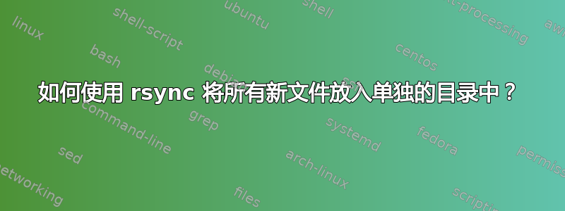 如何使用 rsync 将所有新文件放入单独的目录中？