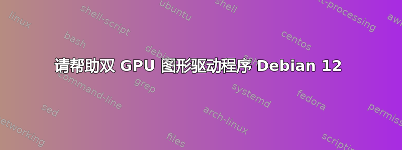 请帮助双 GPU 图形驱动程序 Debian 12