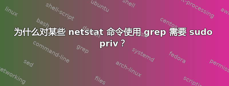 为什么对某些 netstat 命令使用 grep 需要 sudo priv？